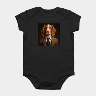 Welsh Springer Spaniel Dog in Suit Baby Bodysuit